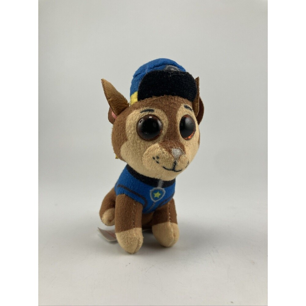 2018 Ty Plush Paw Patrol Chase Keychain Backpack Clip Mini 3.5"